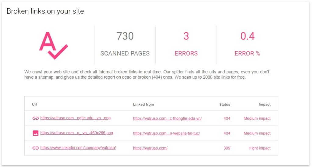 Tìm lỗi 404 với công cụ Atomseo
