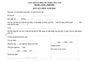 Tải mẫu đơn xin phép nghỉ học, hướng dẫn cách viết gấy, viết mail xin phép nghỉ học đơn giản