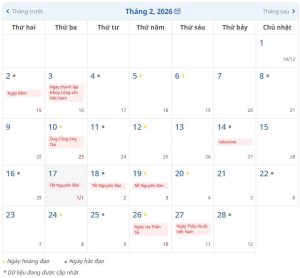 Còn bao nhiêu ngày nữa đến tết Nguyên Đán 2026