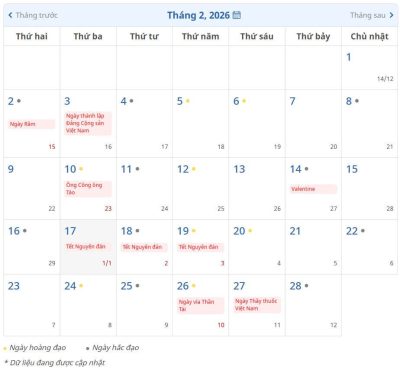 Còn bao nhiêu ngày nữa đến tết Nguyên Đán 2026 (Tết Bính Ngọ)