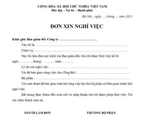 Hướng dẫn viết, tải mẫu đơn xin nghỉ việc đơn giản Form word
