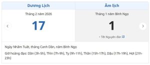 Tết Nguyên Đán 2026 Vào Ngày Nào