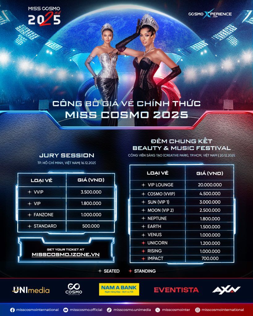 Lịch thi Miss Cosmo 2025