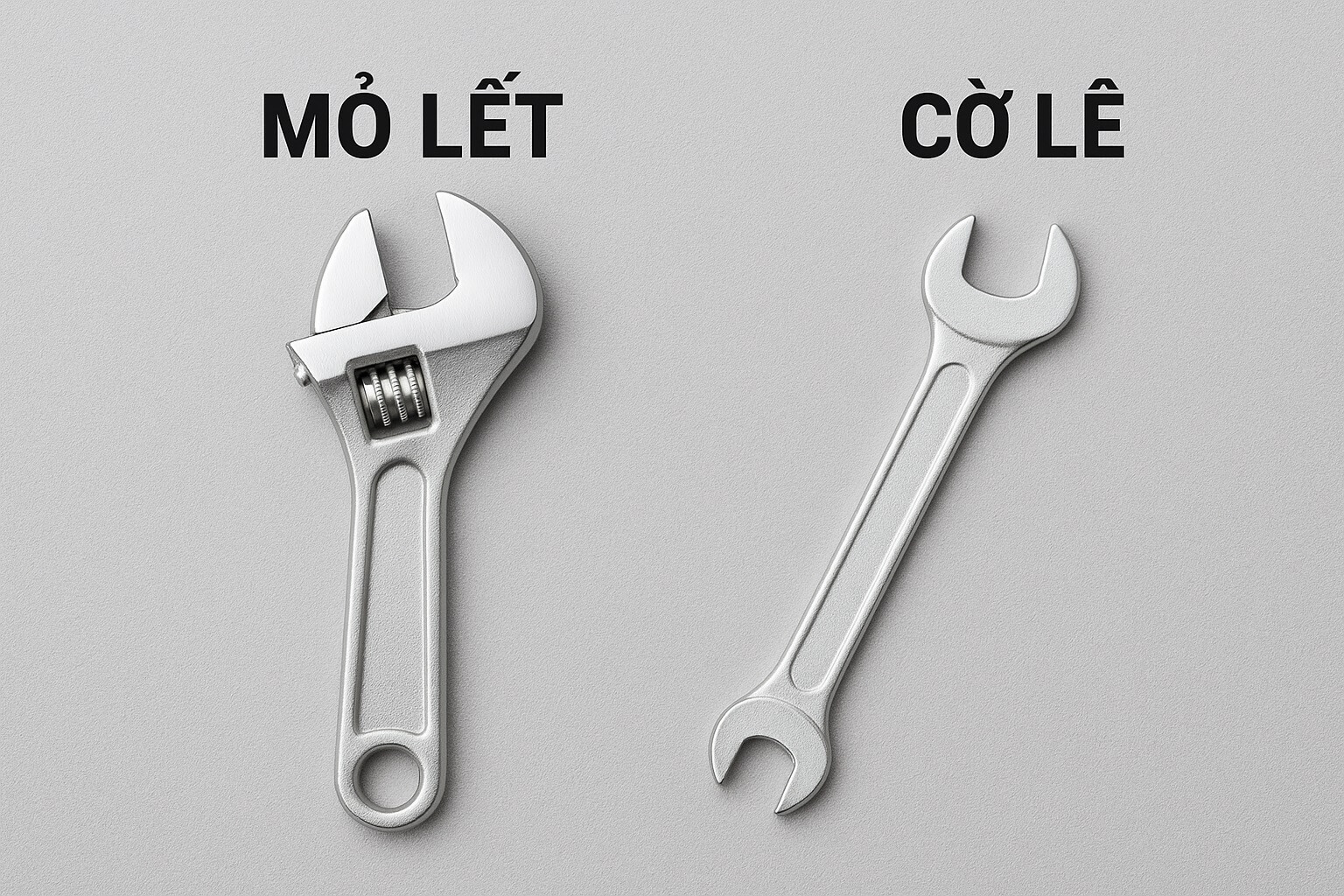 Sự khác nhau giữa cờ lê và mỏ lết