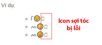 Icon sợi tóc bị lỗi