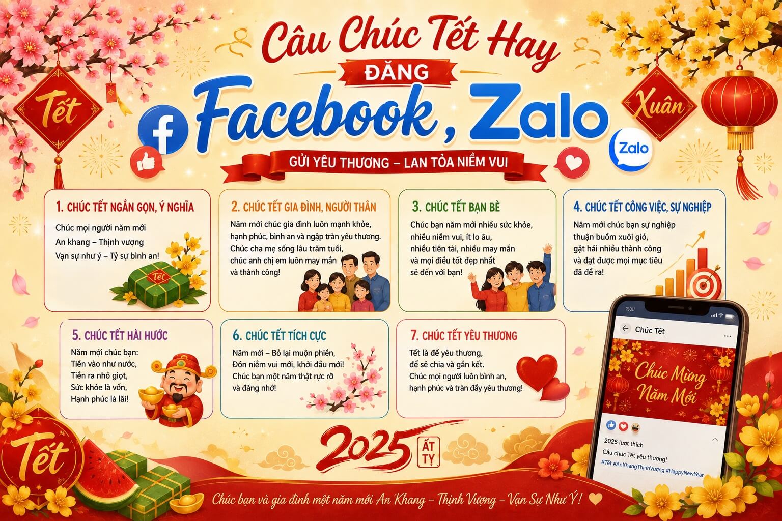 Câu Chúc Tết Hay Đăng Facebook, Zalo