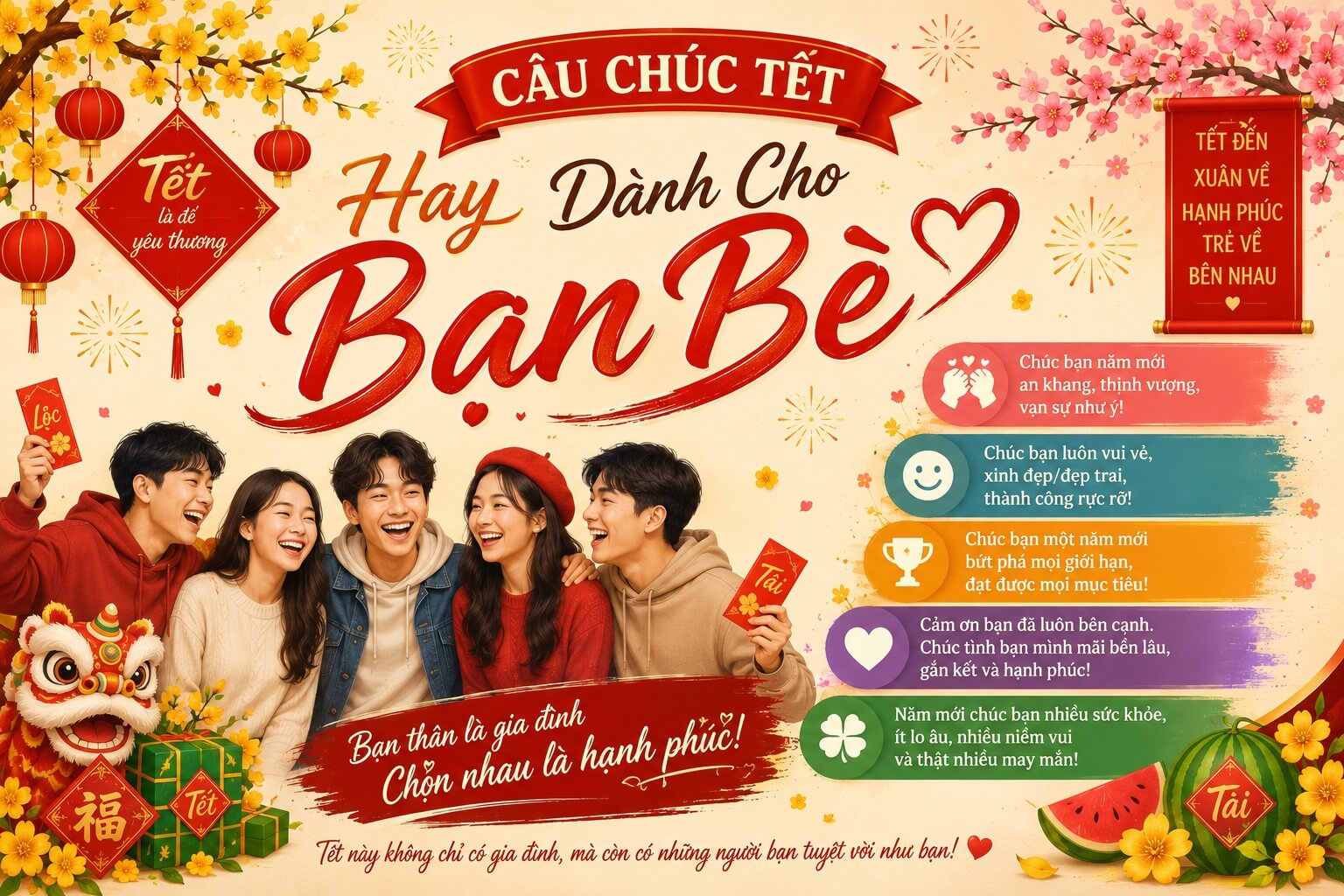 Câu chúc Tết hay dành cho bạn bè